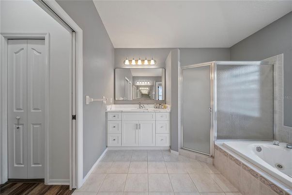 Bathroom, Dual Sink Vanities, Glass Shower, Interior