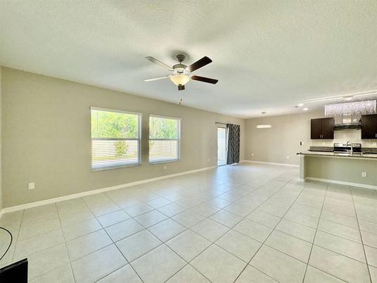 Empty room, Interior, Kitchen, Recessed Lighting, Stainless Steel Appliances