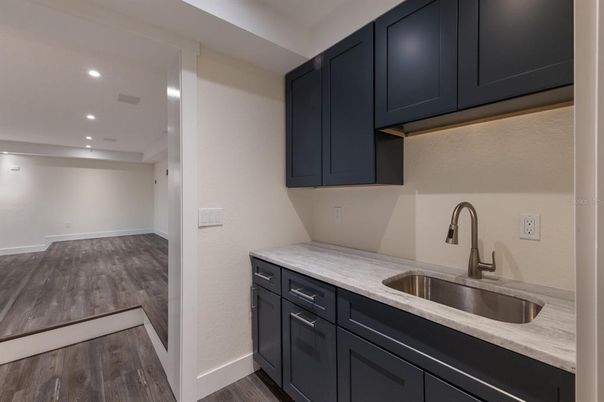 Interior, Kitchen, Recessed Lighting, Wood Texture Flooring