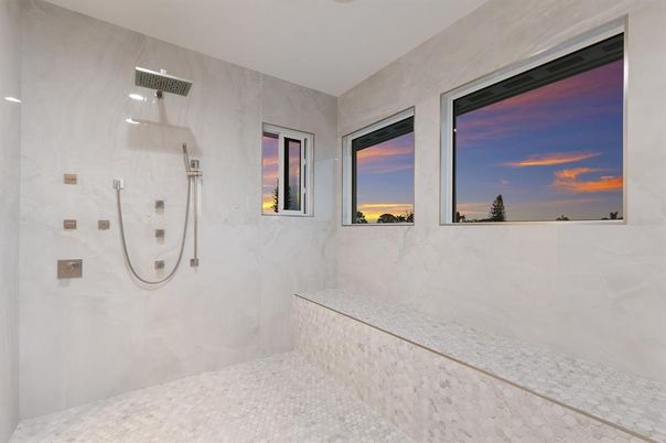 Bathroom, Glass Shower, Interior, Marble Walls