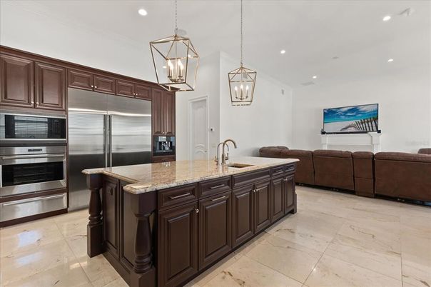 Interior, Kitchen, Pendant Lights, Recessed Lighting, Stainless Steel Appliances