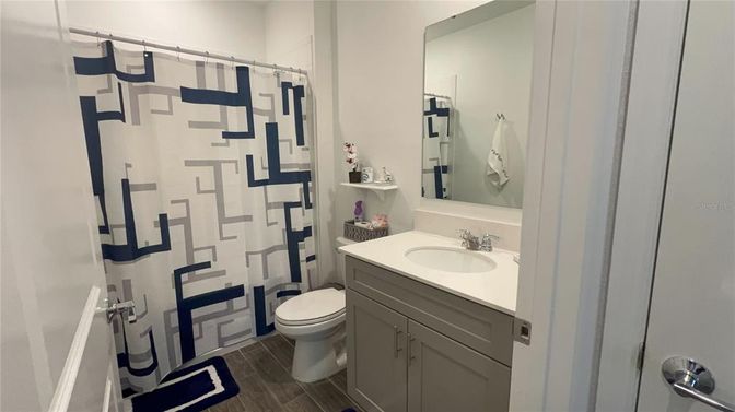 Bathroom, Interior, Wood Texture Flooring