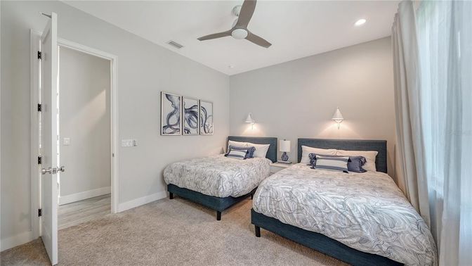 Bedroom, Interior, Recessed Lighting