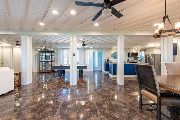 Billiard Table, Chandelier, Dining room, Game Room, Interior, Kitchen, Pendant Lights, Recessed Lighting