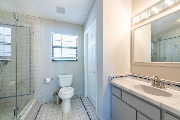 Bathroom, Glass Shower, Interior, Tile Countertops