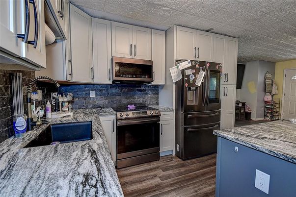 Interior, Kitchen, Stainless Steel Appliances, Wood Texture Flooring