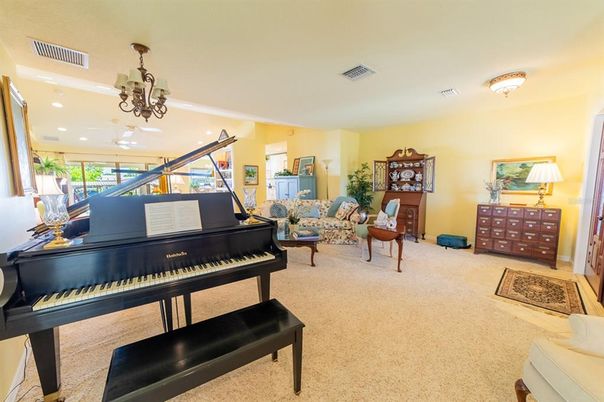 Chandelier, Interior, Piano, Recessed Lighting