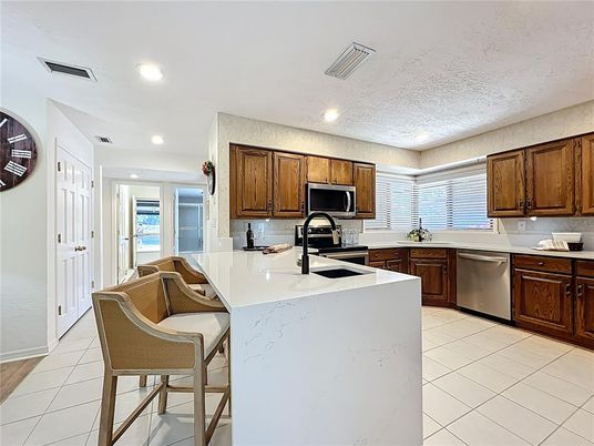 Interior, Kitchen, Recessed Lighting, Stainless Steel Appliances