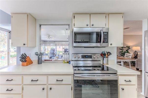 Interior, Kitchen, Stainless Steel Appliances, Wood Texture Flooring