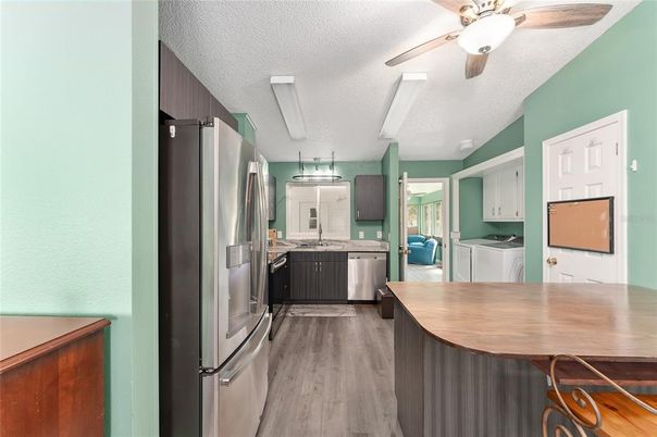 Interior, Kitchen, Stainless Steel Appliances, Wood Texture Flooring