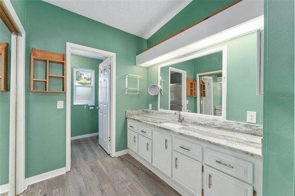 Bathroom, Dual Sink Vanities, Interior, Wood Texture Flooring