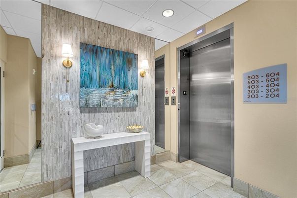 Elevator, Interior, Wooden Walls