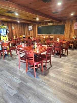 Dining room, Interior, Recessed Lighting, Wooden Beams, Wooden Ceilings, Wood Texture Flooring, Wooden Walls