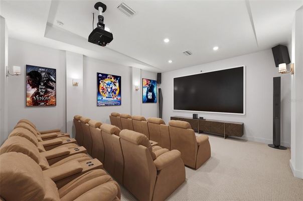 Home Theatre Room, Interior, Projection Screen, Recessed Lighting, Theatre Room