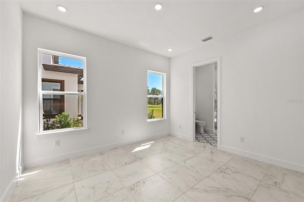 Bathroom, Empty room, Interior, Marble, Recessed Lighting