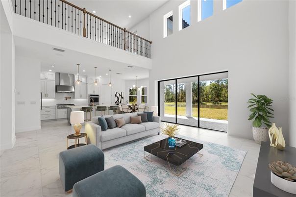 Dining room, Interior, Kitchen, Living room, Marble, Pendant Lights, Recessed Lighting, Stainless Steel Appliances