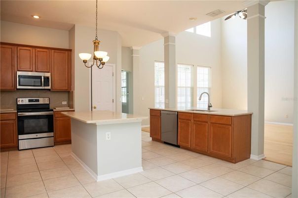 Interior, Kitchen, Pendant Lights, Recessed Lighting, Stainless Steel Appliances