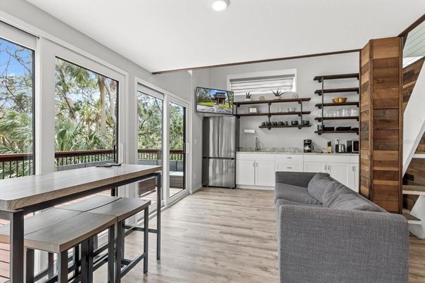 Interior, Kitchen, Recessed Lighting, Wood Texture Flooring