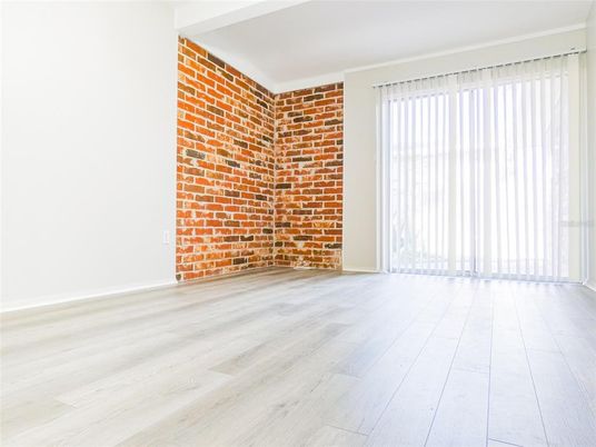 Empty room, Interior, Stone Walls, Wood Texture Flooring