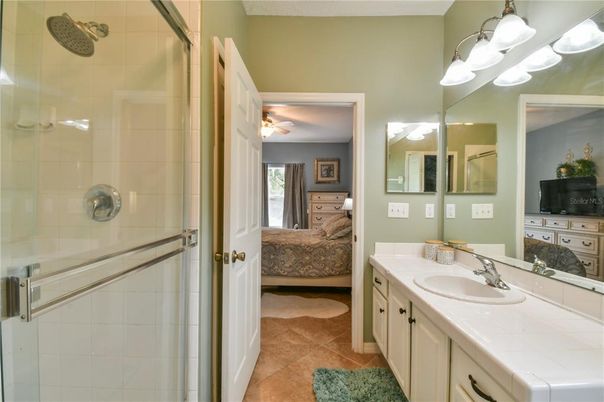 Bathroom, Bedroom, Glass Shower, Interior, Tile Countertops