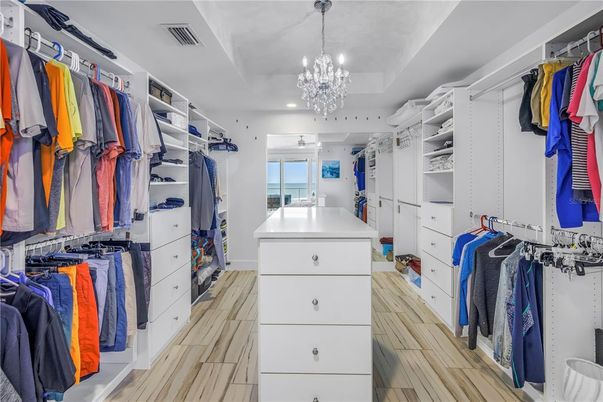 Chandelier, Interior, Pendant Lights, Recessed Lighting, Walk-in Closets, Wood Texture Flooring