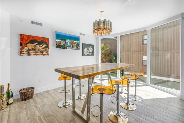 Chandelier, Dining room, Interior, Wood Texture Flooring