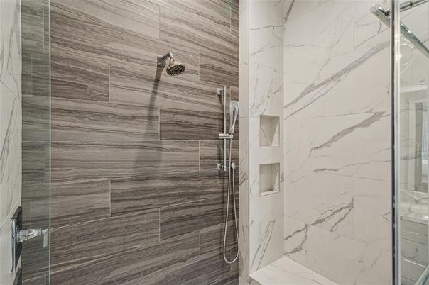 Bathroom, Glass Shower, Interior, Marble Walls