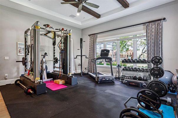 Fitness Equipment, Gym, Interior, Recessed Lighting