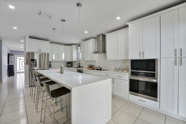 Interior, Kitchen, Pendant Lights, Recessed Lighting, Stainless Steel Appliances