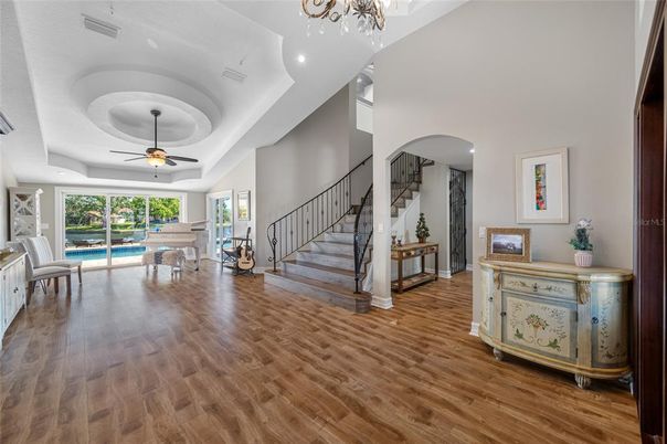 Interior, Piano, Recessed Lighting, Wood Texture Flooring