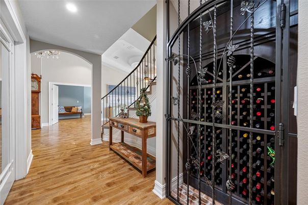 Interior, Recessed Lighting, Wine Storage, Wood Texture Flooring