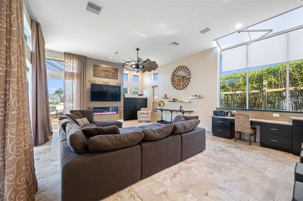 Fireplace, Interior, Living room, Recessed Lighting