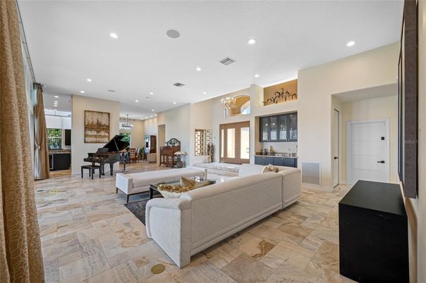 Interior, Living room, Piano, Recessed Lighting