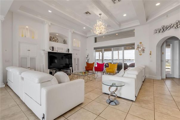 Chandelier, Interior, Living room, Recessed Lighting