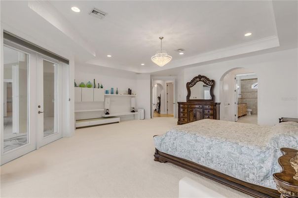 Bedroom, Chandelier, Interior, Recessed Lighting