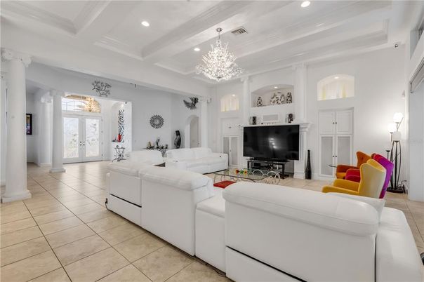 Chandelier, Interior, Living room, Recessed Lighting