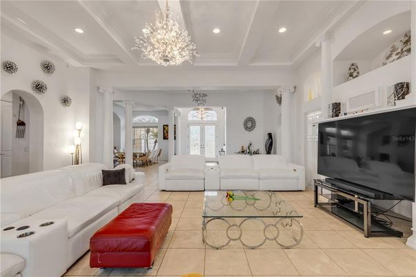 Chandelier, Dining room, Interior, Living room, Recessed Lighting