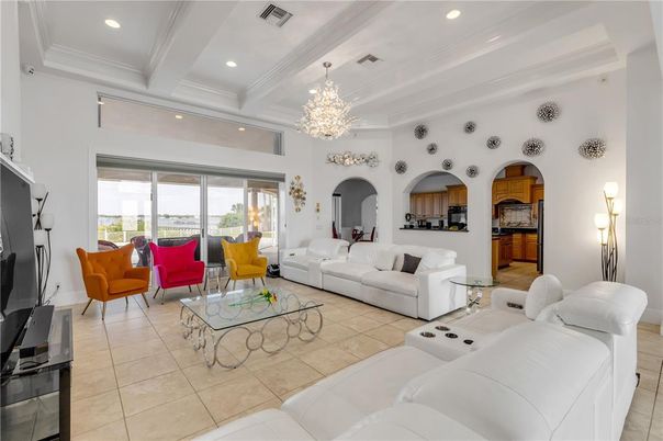 Chandelier, Interior, Living room, Recessed Lighting