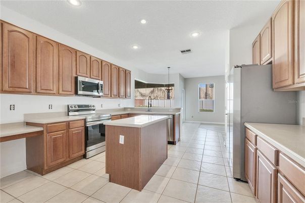 Interior, Kitchen, Pendant Lights, Recessed Lighting, Stainless Steel Appliances
