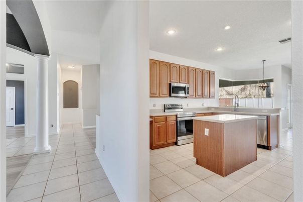Interior, Kitchen, Pendant Lights, Recessed Lighting, Stainless Steel Appliances