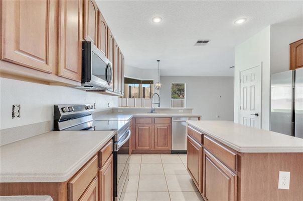 Interior, Kitchen, Pendant Lights, Recessed Lighting, Stainless Steel Appliances
