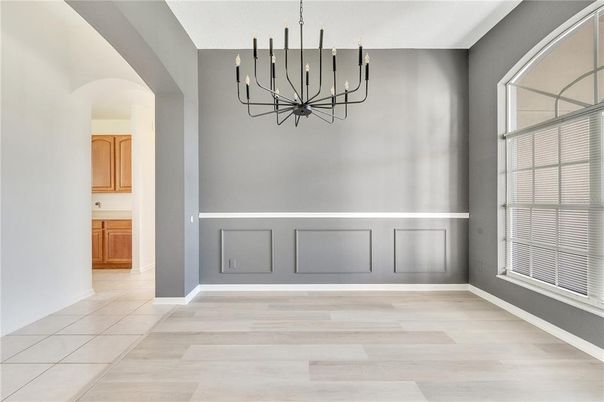 Empty room, Interior, Pendant Lights, Wood Texture Flooring