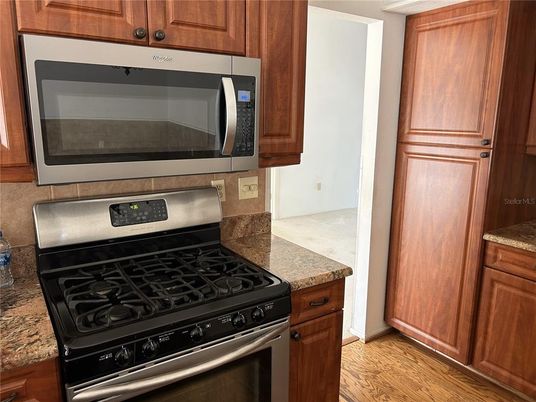 Interior, Kitchen, Stainless Steel Appliances, Wood Texture Flooring
