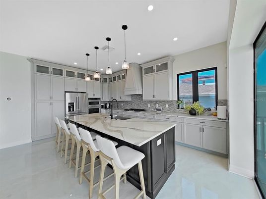Interior, Kitchen, Pendant Lights, Recessed Lighting, Stainless Steel Appliances