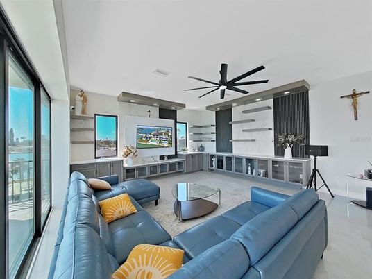 Interior, Living room, Recessed Lighting