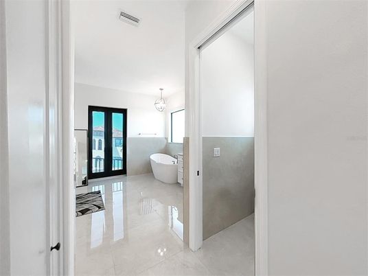 Bathroom, Chandelier, Free Standing Baths, Interior