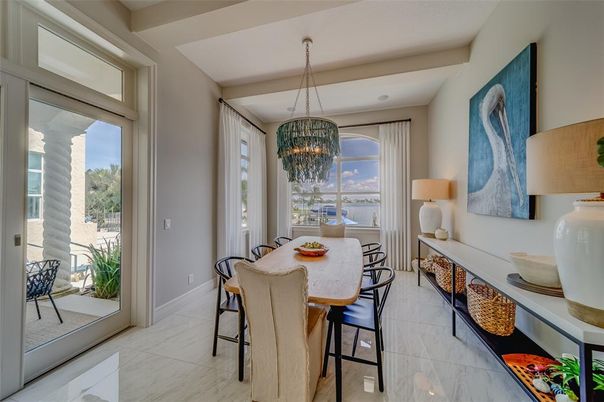 Chandelier, Dining room, Interior, Marble