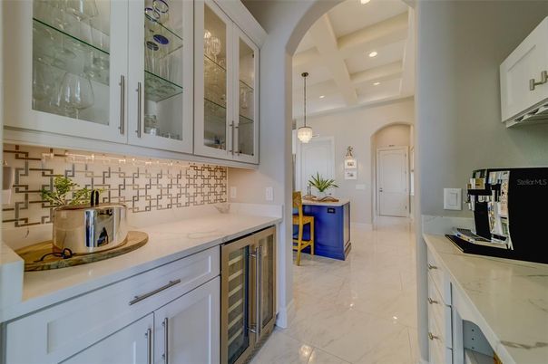 Interior, Kitchen, Marble, Pendant Lights, Recessed Lighting, Stainless Steel Appliances