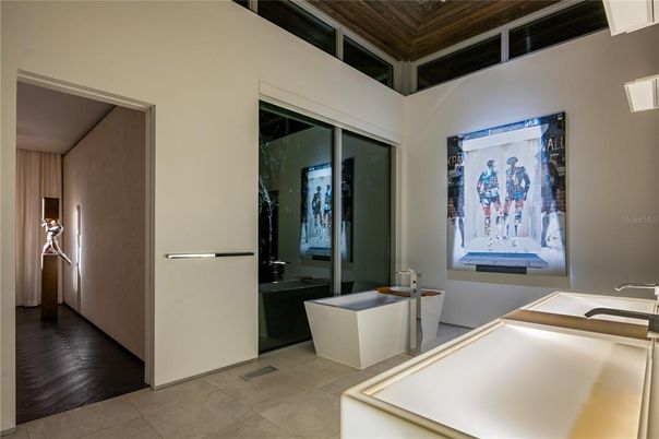 Bathroom, Free Standing Baths, Interior, Wood Texture Flooring