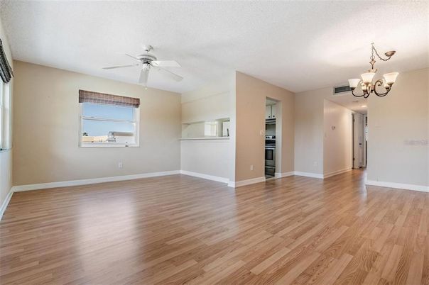 Chandelier, Empty room, Interior, Wood Texture Flooring
